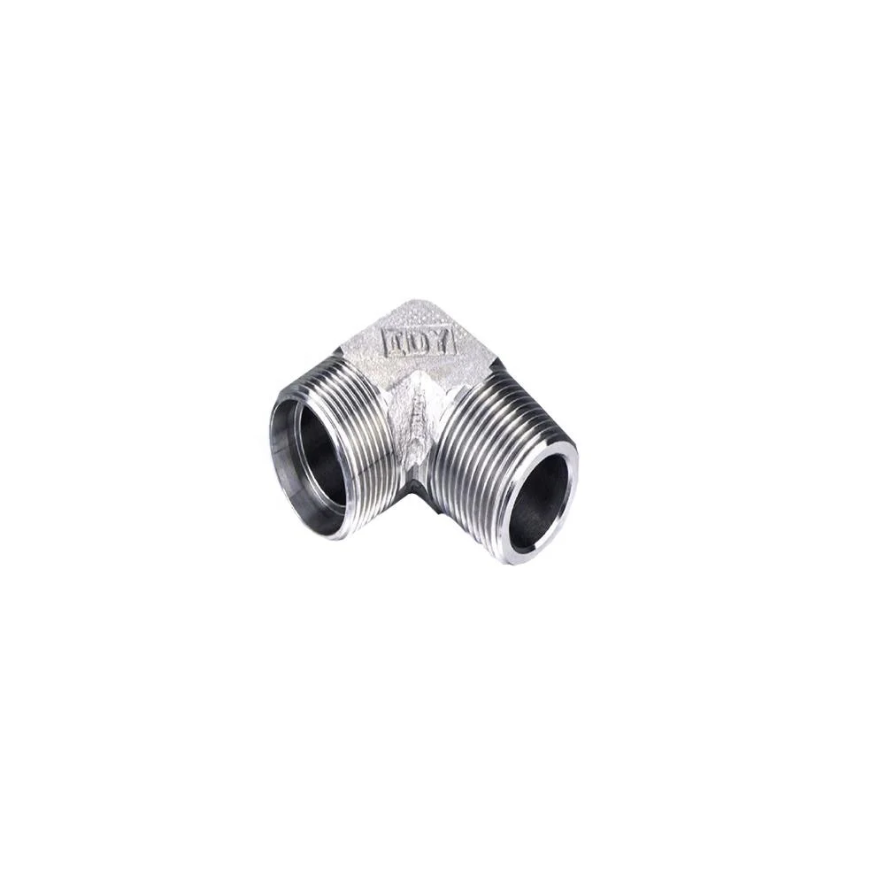 

Metric thread bite type 90 Degree elbow NTP male for hydraulic fittings, Silver