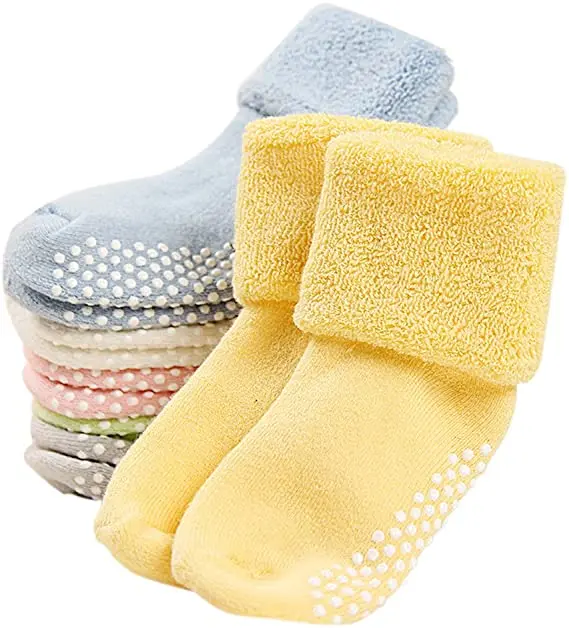 

ML-178 Fluffy Anti Slip Newborn Booties Terry Durable Sustainable Baby Socks, Custom color