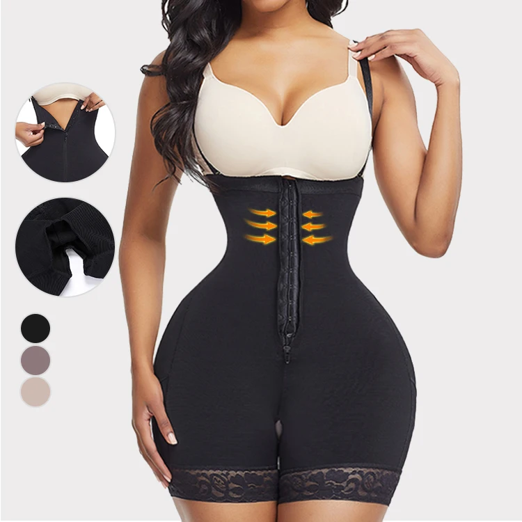 

Top Selling Detachable Straps High Compression Plus Size Shapewear Tummy Control Body Shaper Butt Lifter Shorts, 2 colors as shown