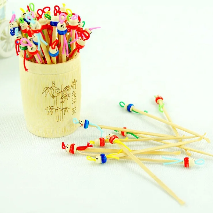 

Lovely China Doll Head Bamboo Ear Pick Earpick Curette Earwax Wax Remover Cleaner Ear Spoon Cleaning Tool, Multi color