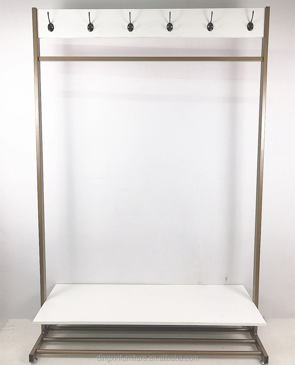 coat rack and shoe bench on Modern Heavy Duty Coat Rack Shoes Bench Free Standing Garment Rack Hall Tree Entryway Storage Shelf With 6 Hooks Buy Coat Hat Rack Wall Shelf With Coat Hooks Metal Storage Shelf With 6