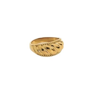 

Gorgeous 18K PVD Gold Plated Croissant Rings Stainless Steel Rings Vintage Tarnish Gold Free Jewelry