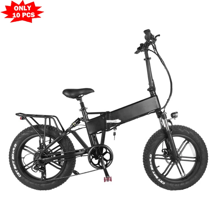

bicicletta elettrica pieghevole 48v 750w motore posteriore e bici 10.4ah batteria elettrica fat bike 20 pollici neve ebike