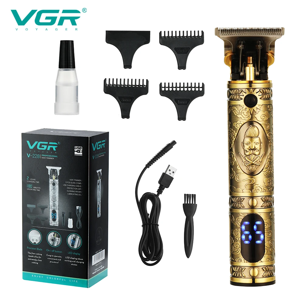 

VGR electric carving trimmer hair male professional LCD full metal bald 0mm T9 Amazon new men's trimmer electric hair clipper, Customized colors