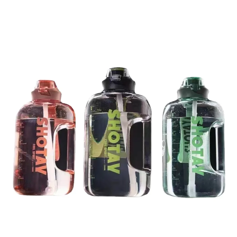 

Wholesale Motivational 2L/2.5L/3.8L Gym Sports Gallon Water Bottle Large Water 4Color gym water Sports Bottle with Straw