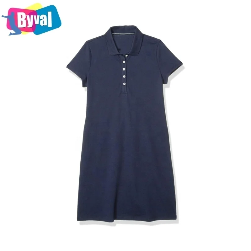 

Byval Women's Short Sleeves Buttons Slim Solid Color Customized Logo Printed Popular Fashion Casual Summer Polo Dress Shirts