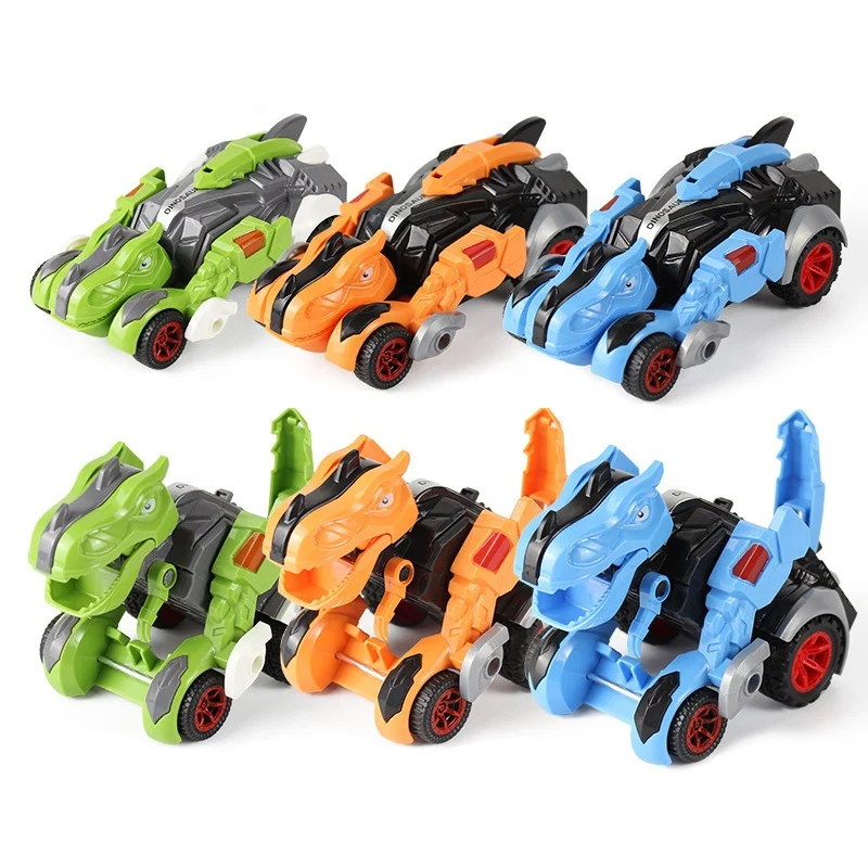 

Hot selling Racing deformation car Assembly Model Vehicles Deformation dinosaur toys Children's Friction car kids toy vehicles