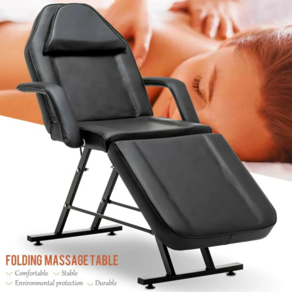 

Portable facial chair with salon stool Black beauty massage bed for sale Hot sale cheap facial bed, Black/customized