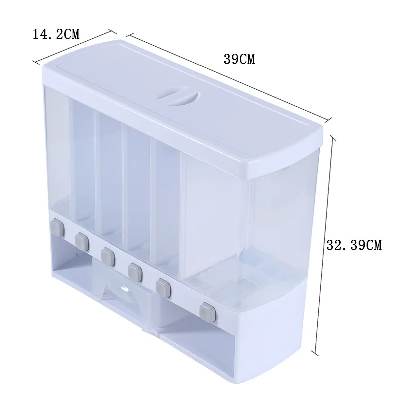 

upgrades Large Capacity Whole Rice Bucket Wall-Mounted Rice Storage Tank Moisture-Proof Dry Food Organizer Grains Dispenser, Customized color