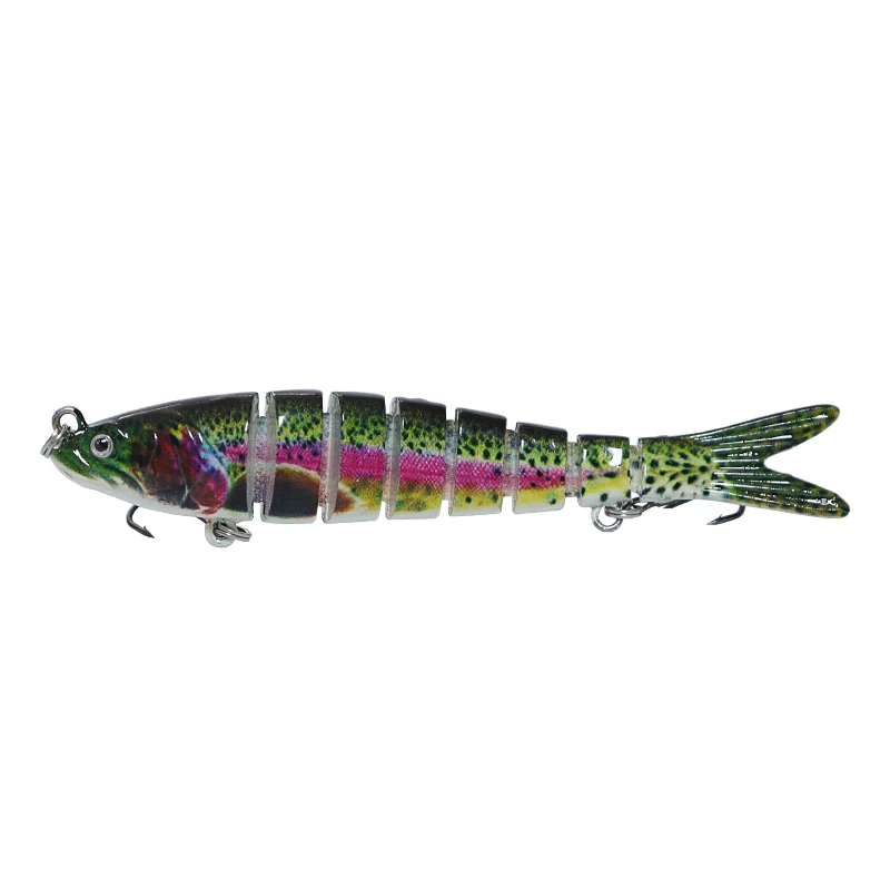 

New Arrival Professional 3D Vivid Eyes 8 Multi-jointed Bodys Saltwater Hard Multi-jointed Fishing Lure, 6 colors