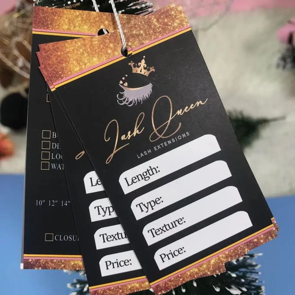 

hair extension packaging tag custom hair tag for bundles with your logo