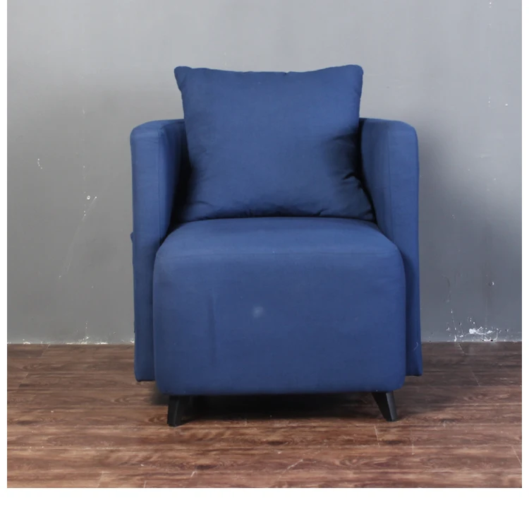 American style cloth sofa iron blue linen sofa hotel hall single leisure chair Nordic style bean bag chair