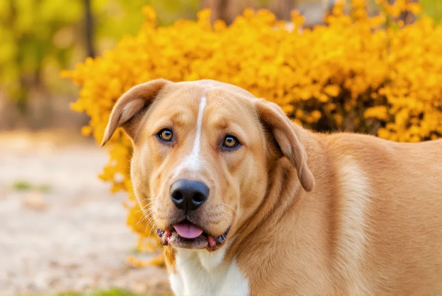 Dog owner mixing turmeric golden paste with dog food