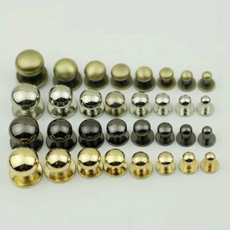 

Round head screwback screw rivet brass button studs brass for leather/Pacifier Nail, Anti brass;nickle;golden;rose golden;gun metal;customized