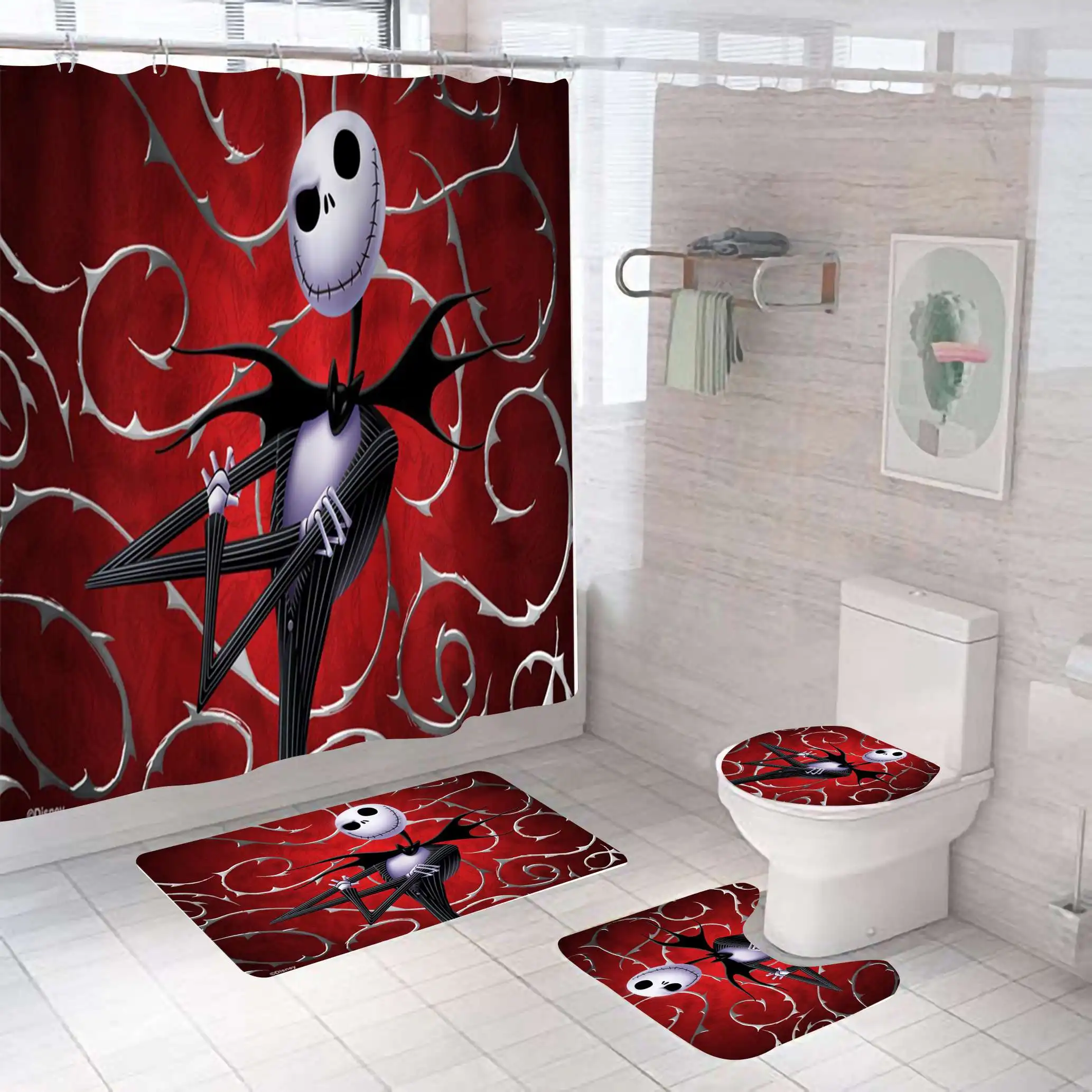 

Custom justice heroic anime characters decorative shower curtain set for bathroom