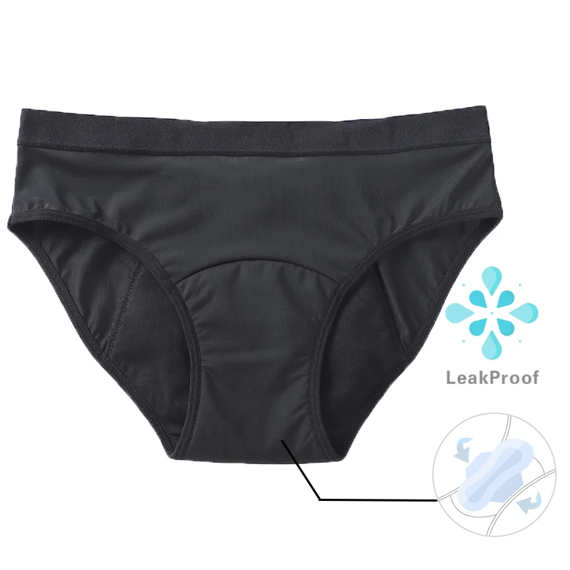 

Menstrual Panties Cotton Soft Period Panties Leak Proof Comfortable Period Underwear, Black