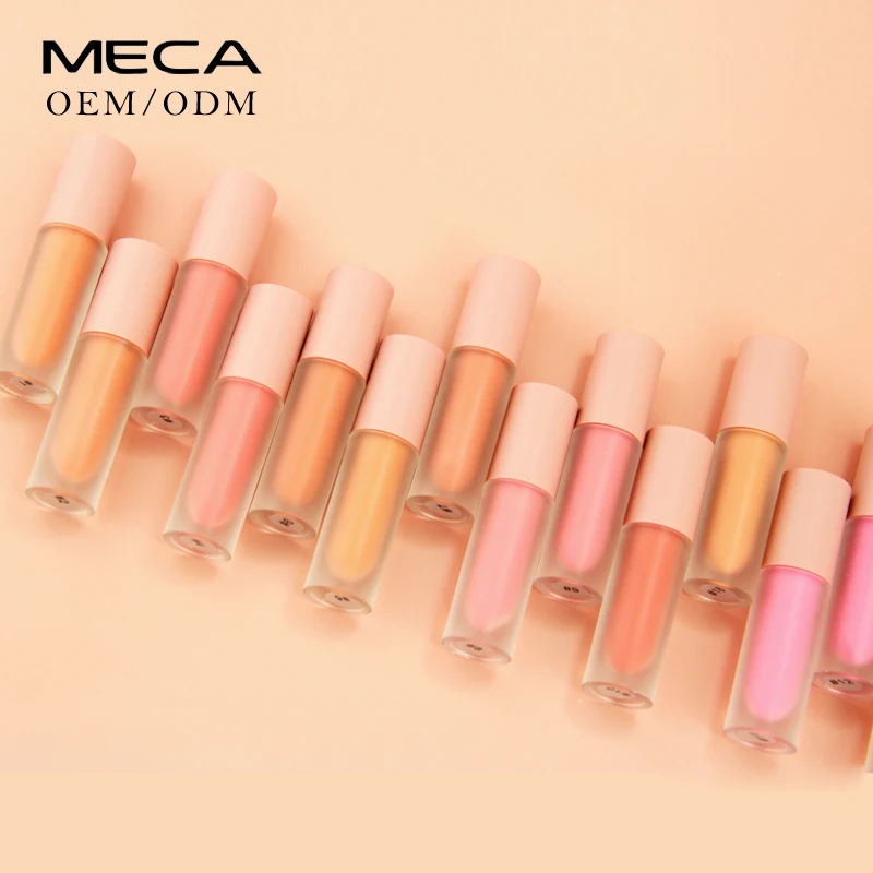 

low moq makeup private label custom logo vegan blusher, 5colors