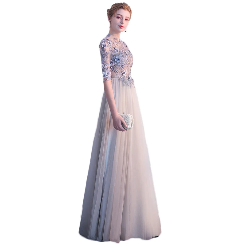 

hot selling hollow out half sleeve long formal gowns women sexy backless ball gown elegant party evening dresses, Customized color