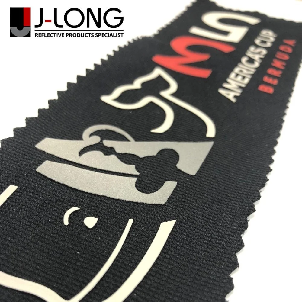 
Factory Selling Screen Printed Customised Bluesign Approved Reflective Raised Ink Screen Print Heat Transfer Logo Label 