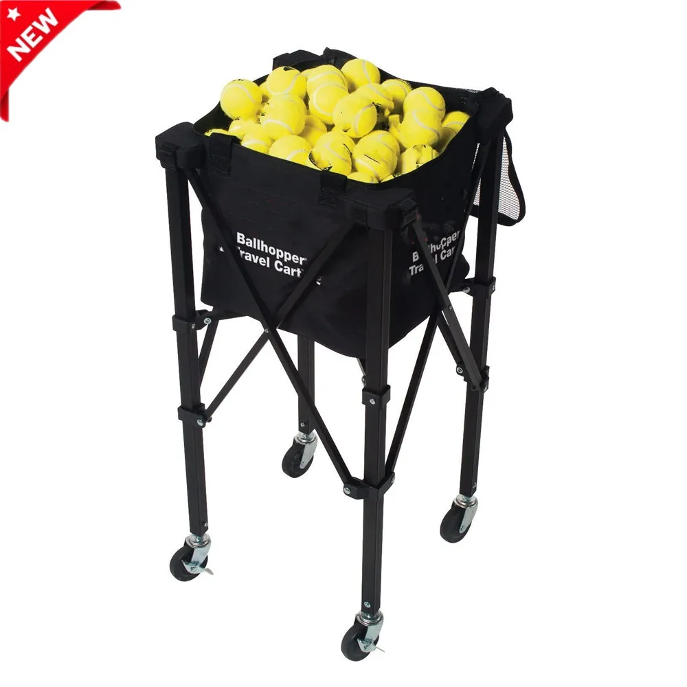 

TC02A Portable Tennis Ball Hopper Basket, Lightweight Tennis Ball Cart, Wheeled Baseball Tennis Ball Caddy, Customized color