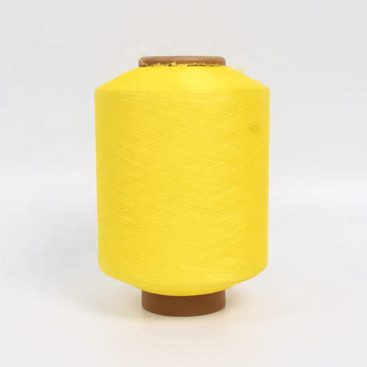 
spandex covered spun polyester yarn dty 150/48 for knitting 