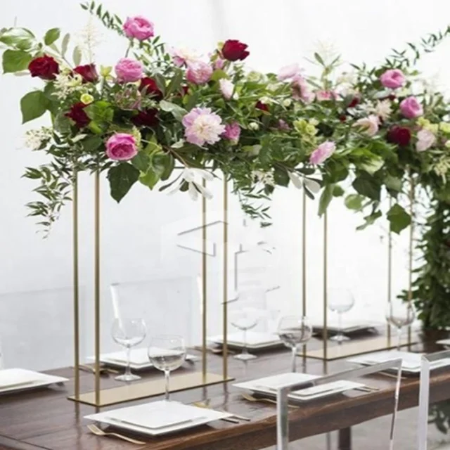 

free shipping)Metal Vases Column Stand, Wedding Prop Table Decoration Flower Rack, Geometric Design Floor Iron Art sunyu1873, Gold/sliver mental