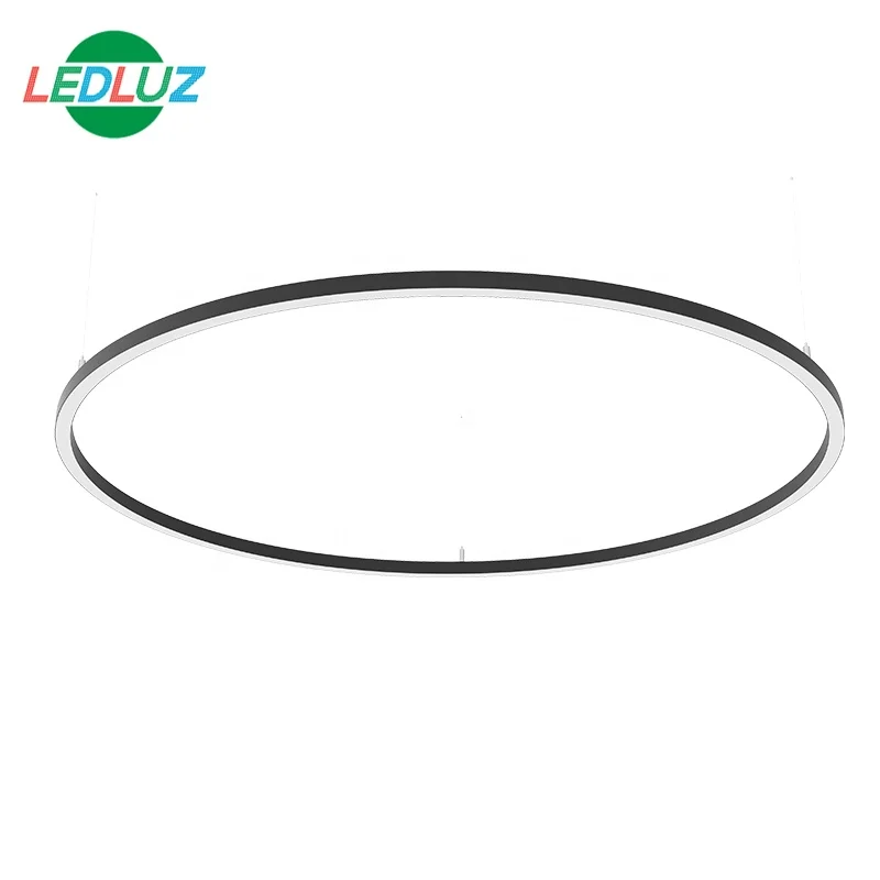 ALP25C-R 1'' Wide Ceiling Suspended Black Curved Aluminum LED Profile for Circle LED Ring Light
