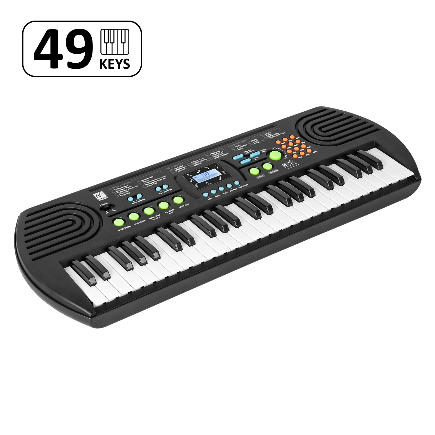 

2021 Christmas Gift Toddlers 49 Keys Piano Power Supply Built In Speakers Musical Party Kids Electric Keyboard Piano, Black