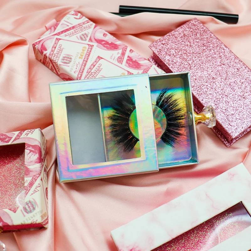 

fluffy false eyelash cosmetic lashes box packaging suit gift faux mink eyelashes