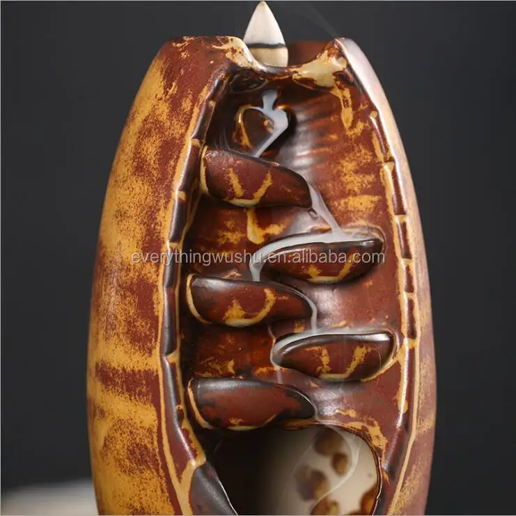 Worldwide Free Shipping Waterfall Incense Burner Ceramic Incense Holder,Option for Mixed Incense Cones