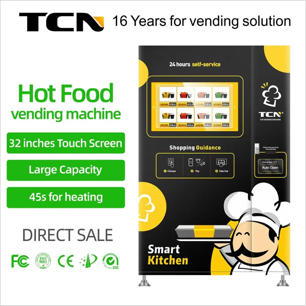 
TCN automatic fast food breakfast lunch box vending machine for sale 