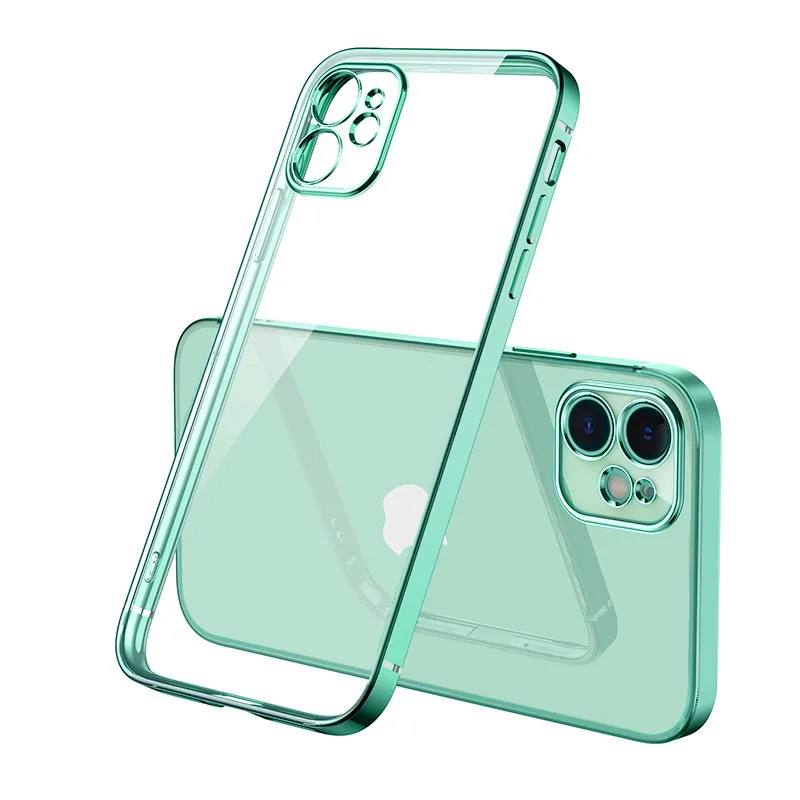 

Square Plating Case For iPhone 13 12 11 Por Max Xsmax x xs xr 6 7 8 Plus SE2020 Soft Clear TPU Back Cover For iPhone 13Pro Cases