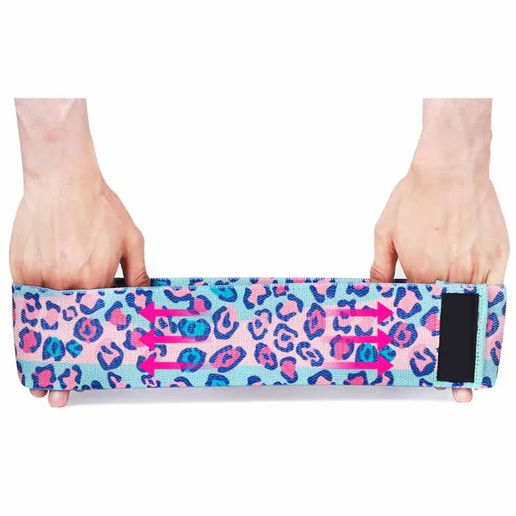 

Leopard Cloth Customization Home Workout Equipments And Sliders Fabric Resistance Bands Set With Bag, Customized