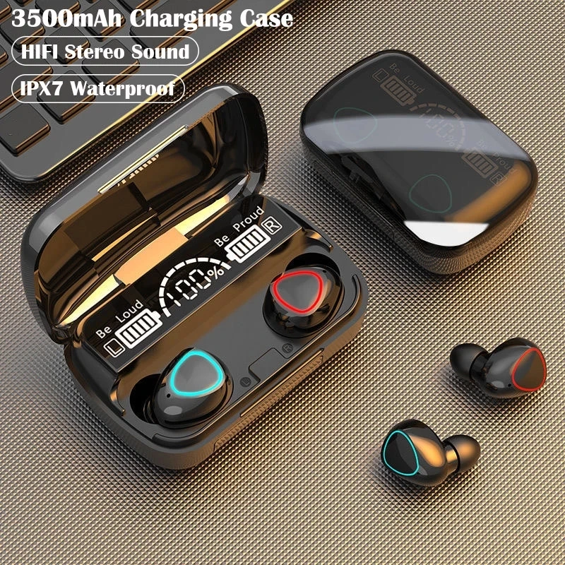 

2021 NEW style 3500mAH display mic headphone earbuds M10 TWS wireless earphone