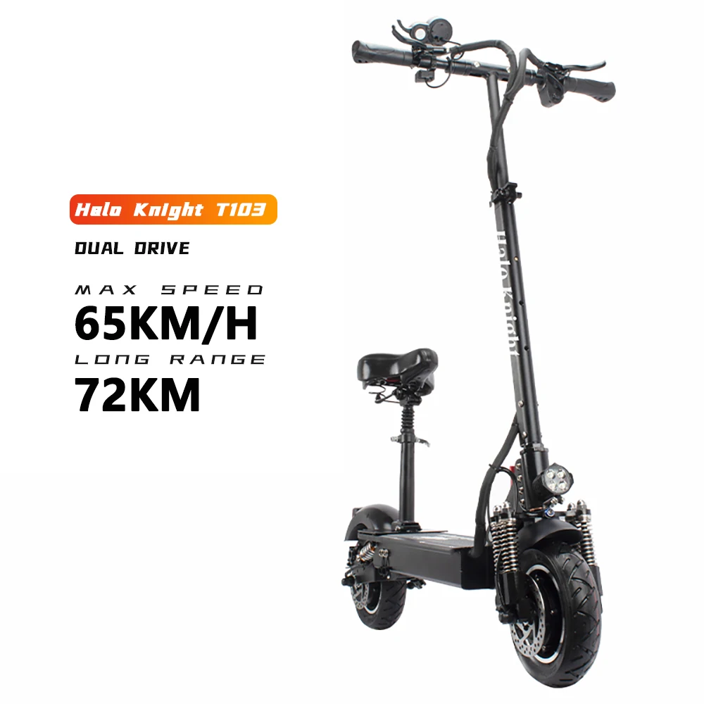 

Halo Knight T103 Mobility Scooter Aluminium Oil Brake 52V 2000W Two Wheel Electric Scooter 10 Inch Adult