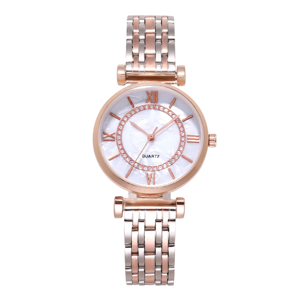 

qianwen watch supplier alloy steel with Roman numerals double circle fashion show watch, As picture