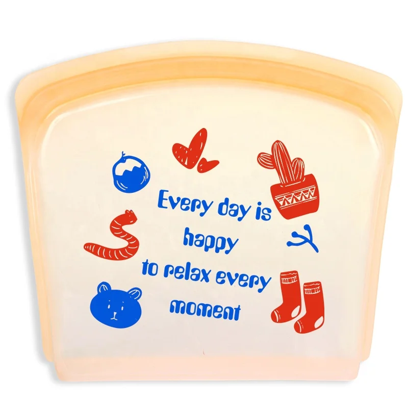 

Silicone Food Bag LFGB Eco-Friendly Silicone Fruit Storage Bag for Freezer, Light green, light blue, light gold, transparent or custom