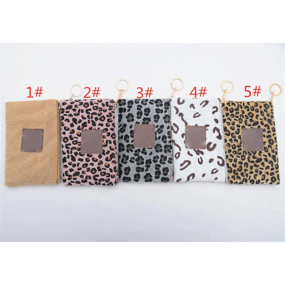 

Custom Personalized Monogram Leopard Keyring Coin Purse, As pictures