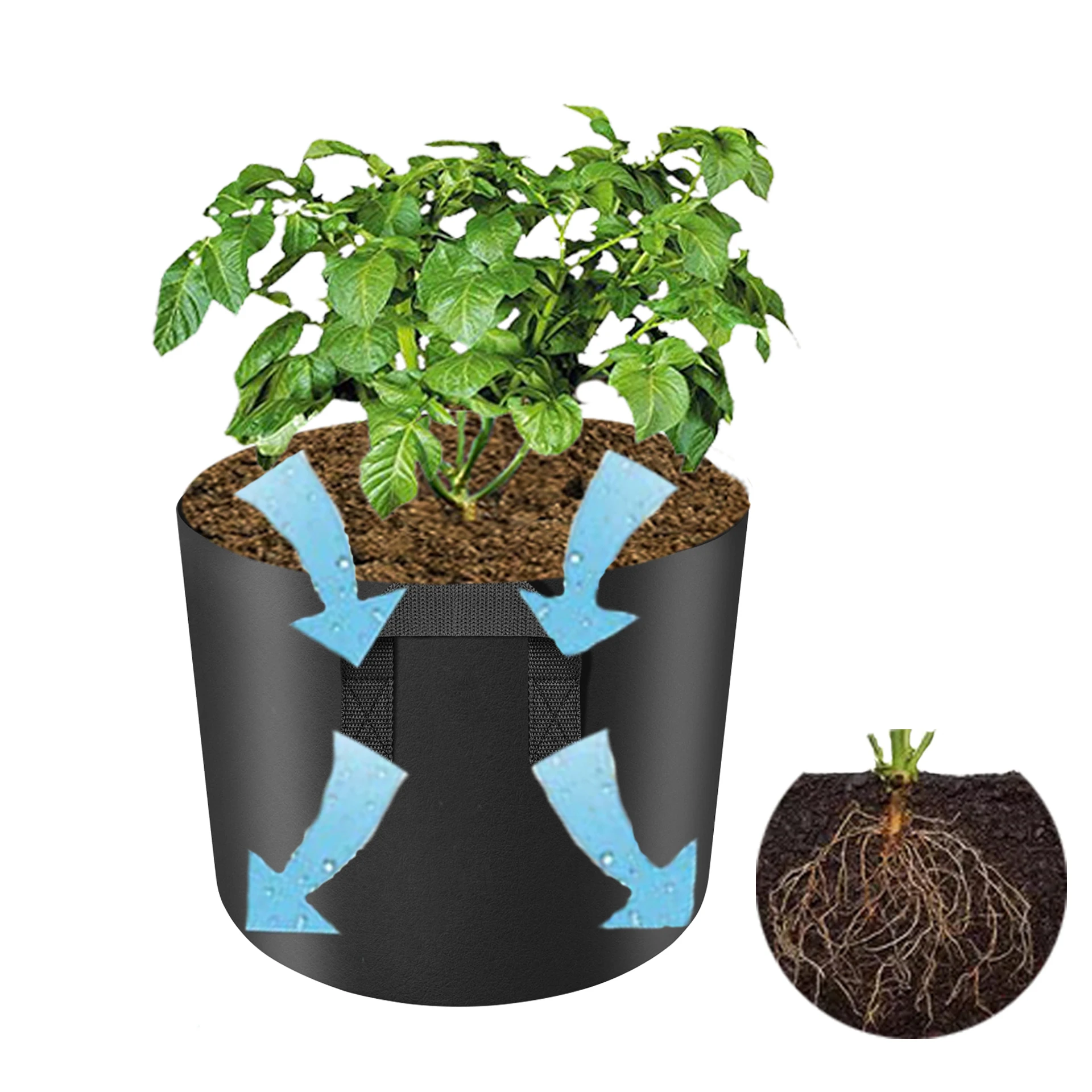 

Eco-friendly 1-150 gallon heavy duty felt garden bag potato grow bag non woven felt fabric pots, Customized color