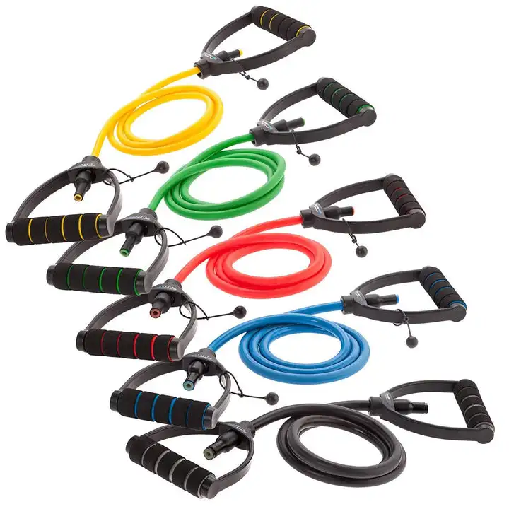 

Customize tpe home fitness bands fitness tube 11pc resistence bands tubes latex exercise band set, Stock color or custom