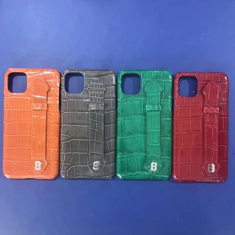 

HS Jewelry Designer top quality mobile cover exotic for real crocodile skin leather iphone 11 pro case