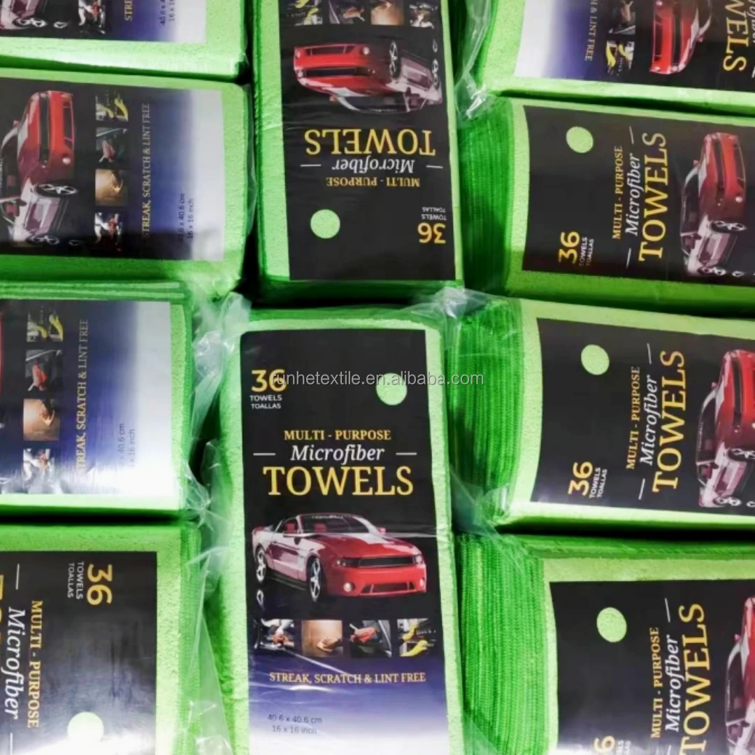 36 Pack 16 by 16 Inch 300 GSM Car Wash Towel Detailing for Car Cleaning Multi Purpose Microfiber Cloth