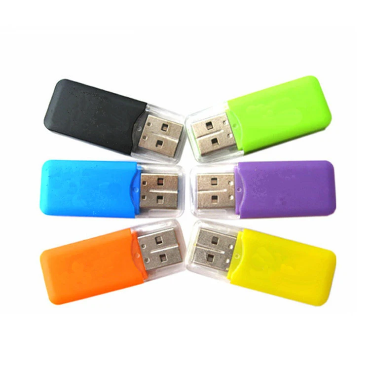 

High Speed mini T-Flash TF SD Card Reader USB 2.0 With Lid Adapter Memory Card Reader sd card adapter, Black/blue/green/orange/purple