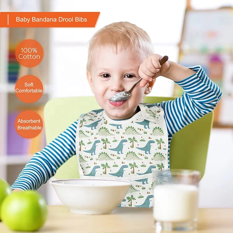 

5pcs set Eco-Friendly 100% organic Cotton Baby Bib Waterproof For Baby Feeding clothes protection