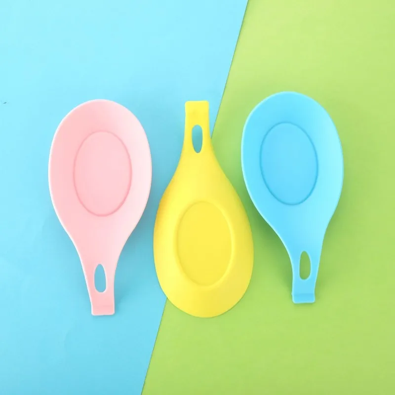 

Free Sample Food Grade Silicone Spoon Rest Heat Resistant Placemat Glass Coaster Silicone Spoon Holder, Multi colors