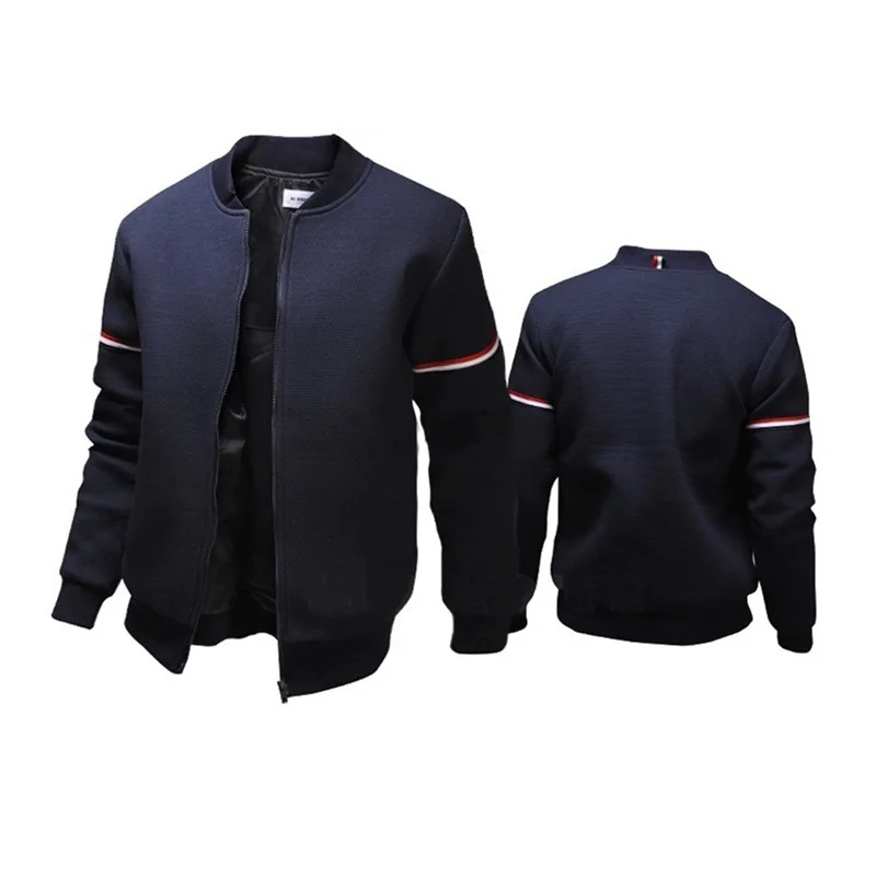 

British Ribbon-Decorated Standing Collar Men's Coat Slim-Fit Jacket