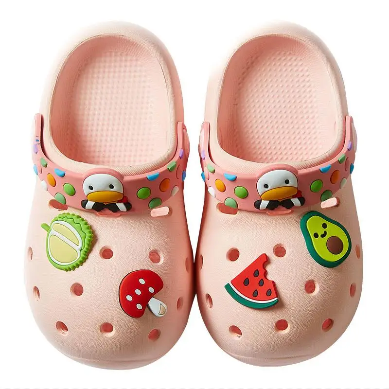 

2021 New Spring And Summer Slippers Cartoon Cute Fruit Garden Shoes Children Clogs, Yellow,pink,green,orange