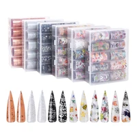 

80*4cm 10 rolls/box new halloween christmas style patterns nail decals stickers christmas transfer foil nail art stickers