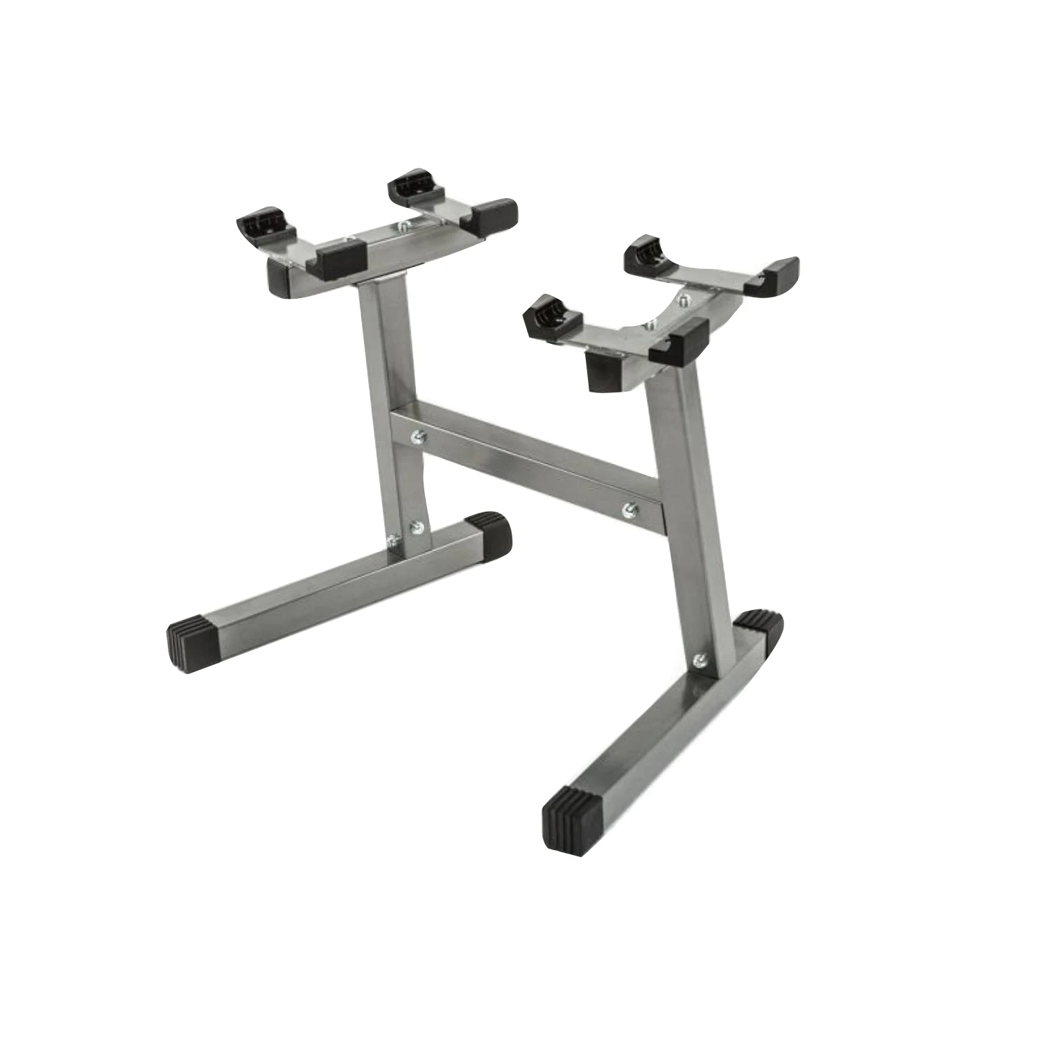 

Weightlifting strength equipment rack adjustable dumbbell set stand, Silver