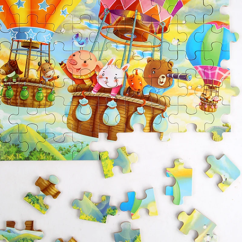 

custom wholesale 100 pieces children other puzzles kid 3d wooden jigsaw puzzle game toys factory